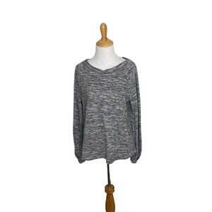Lou & Grey for LOFT Gray Crew neck Marled Pullover Sweater Sweatshirt Size Med